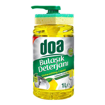 Doa Lemon Dishwashing Liquid with Pump and Sponge 1 L