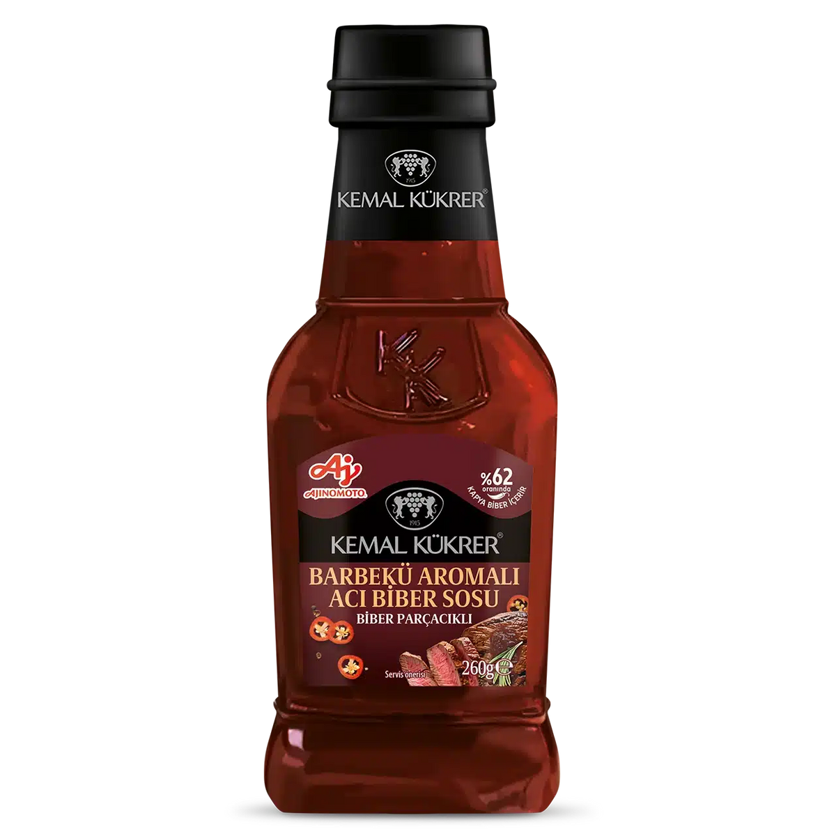 Kemal Kükrer Spicy Sauce with Hot Pepper Pieces and BBQ Flavor 260 g