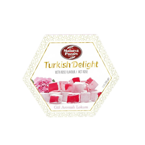 Malatya Pazarı Traditional Turkish Delight – Vegan, Made in Türkiye, 250 g - Rose