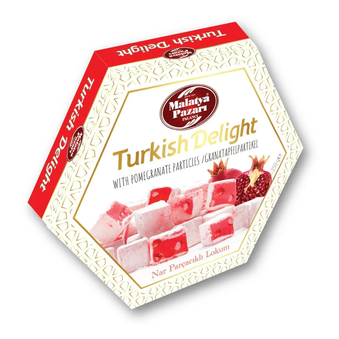 Malatya Pazarı Traditional Turkish Delight – Vegan, Made in Türkiye, 250 g - Pomegranate