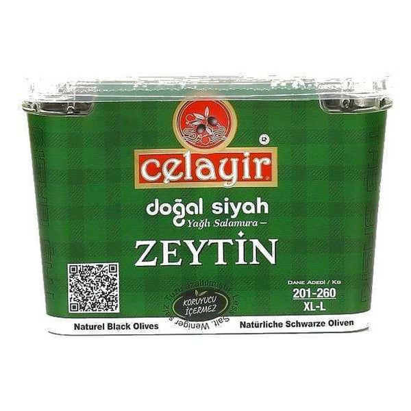 Celayir Zeytin Celayir Dehydrated Black Olives in Oil, 201-260, XL-L, 400 g