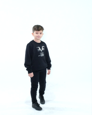 Set Trening Versace 19.69 Abbigliamento Sportivo Milano Italia Junior Negru și Argintiu