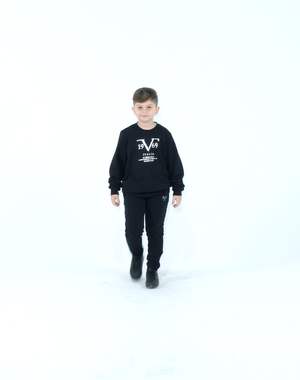 Set Trening Versace 19.69 Abbigliamento Sportivo Milano Italia Junior Negru și Argintiu