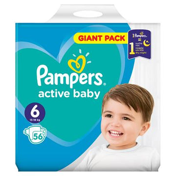 Scutece Active Baby Mărimea 6, 13-18 kg, 56 bucăți