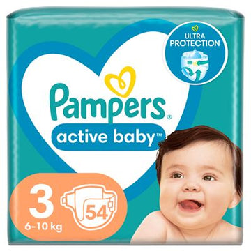 Active baby Scutece Mărimea 3 6-10 Kg 54 bucăți